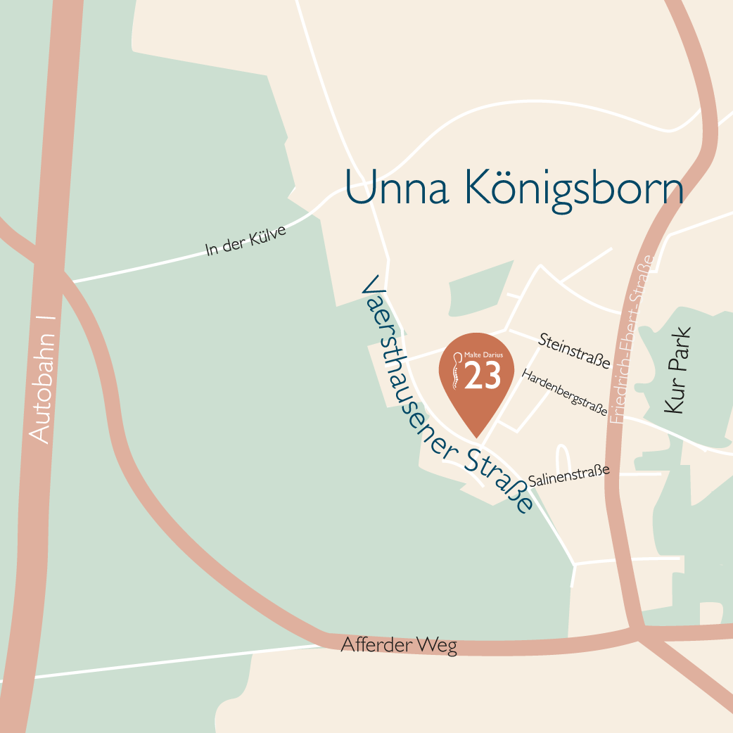 Lage der Praxis in Unna